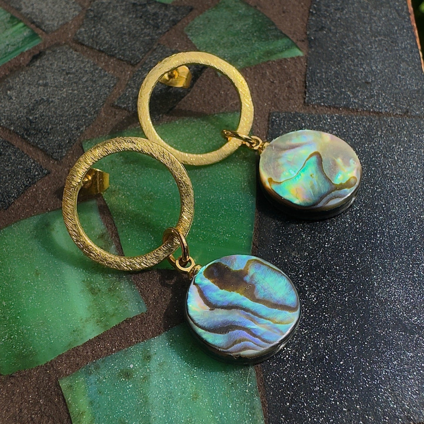 Brushed by the Sea Abalone Earrings
