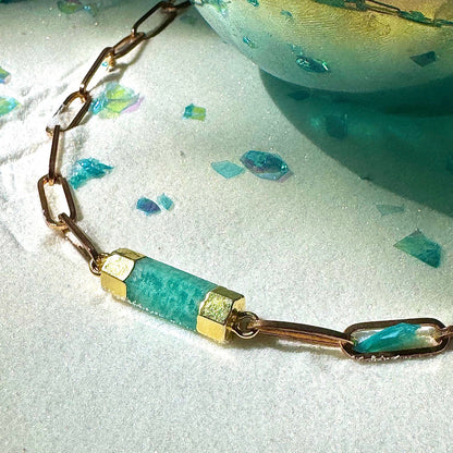 Aqua Amazonite Bar Anklet