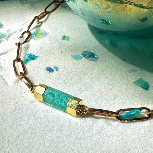 Aqua Amazonite Bar Anklet
