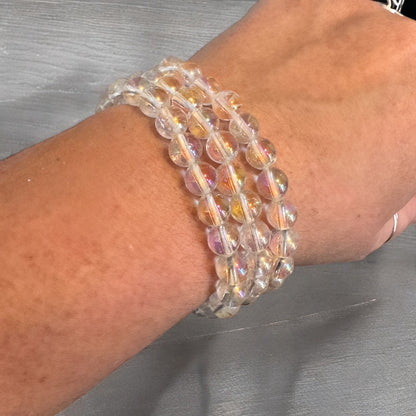 Aura Clear Quartz Stretch Bracelet