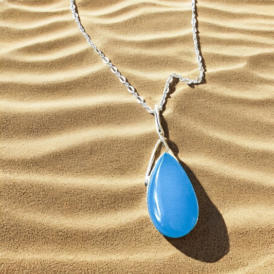 Ocean Drop Chalcedony Necklace