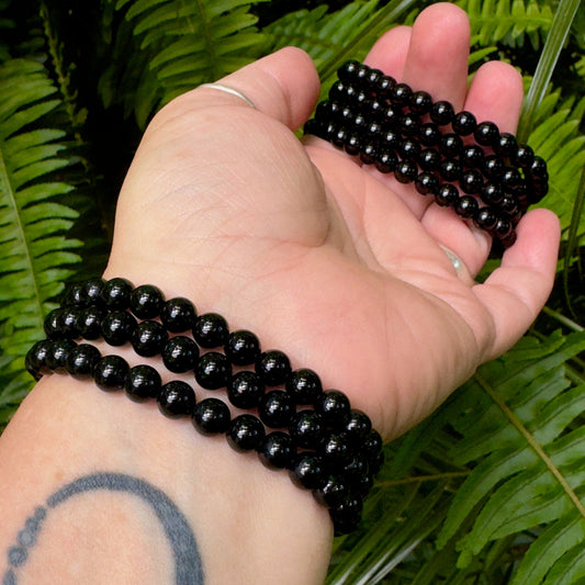Obsidian Stretch Bracelet - 6mm Gemstone