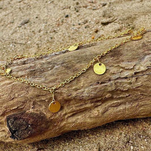 Brushed Gold Tassel Anklet