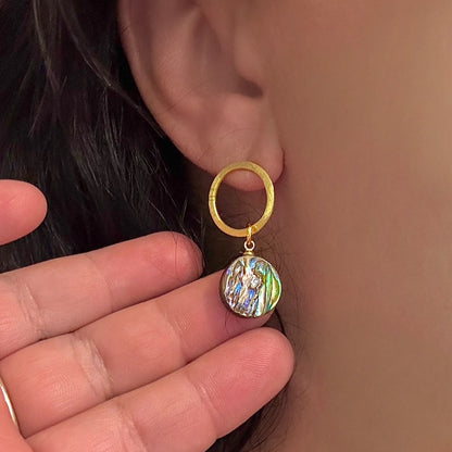 Brushed by the Sea Abalone Earrings