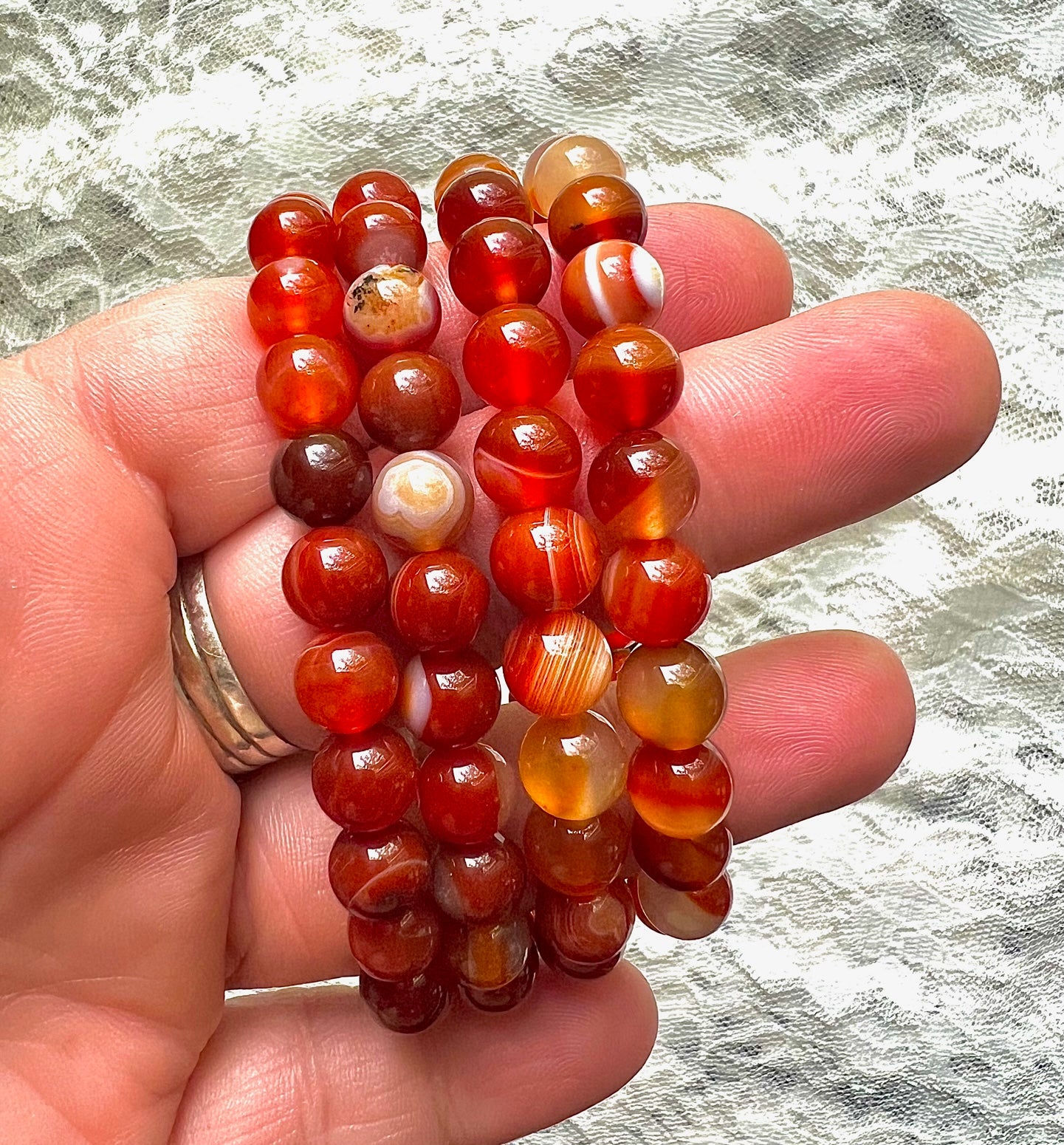 Carnelian Gemstone Stretch Bracelet