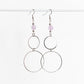 Silver Double Ring Hoops with Lavender Agate