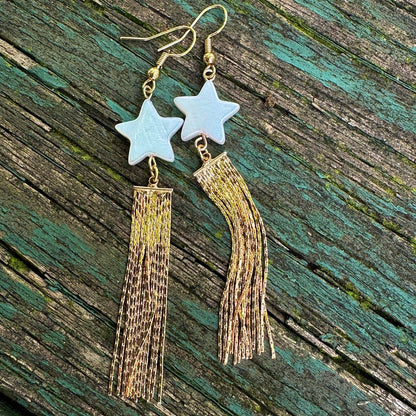 Shimmering Star Dangle Earrings