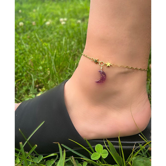 Purple Moon Anklet