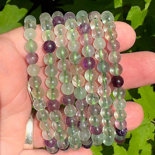 Fluorite Stretch Bracelet - 6mm Gemstone