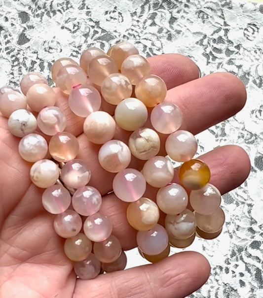 Flower Agate Stretch Bracelet