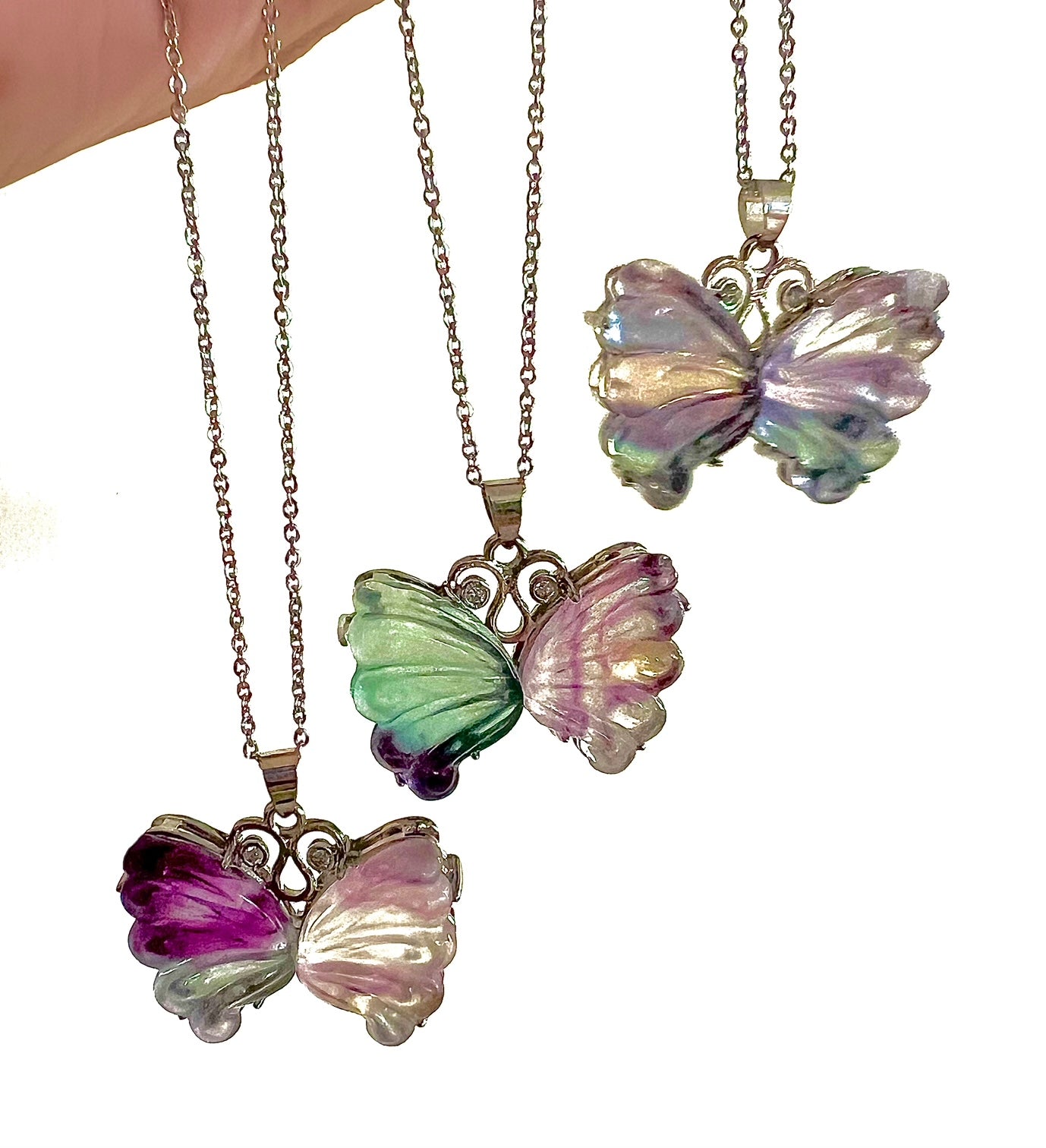 Fluorite Butterfly Necklace