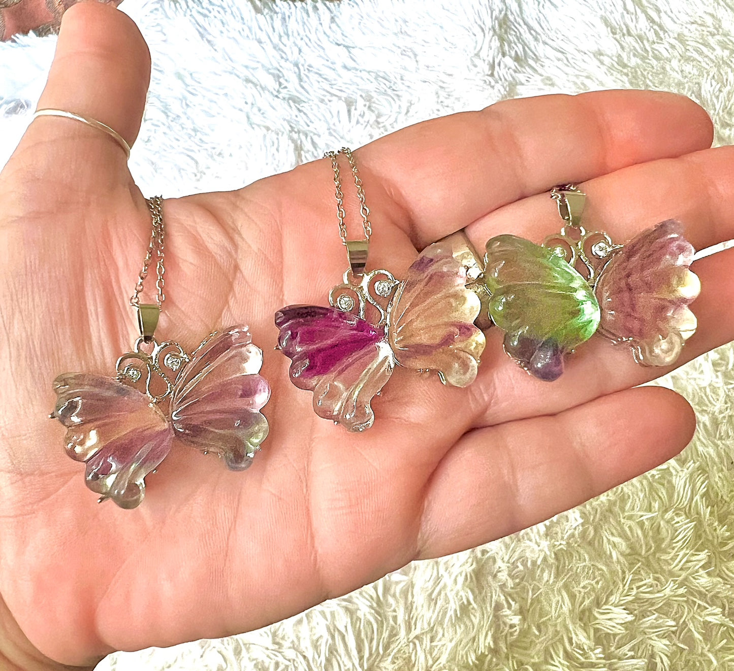 Fluorite Butterfly Necklace