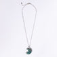 Crescent Moon Gemstone Pendant Necklace - Moss Agate