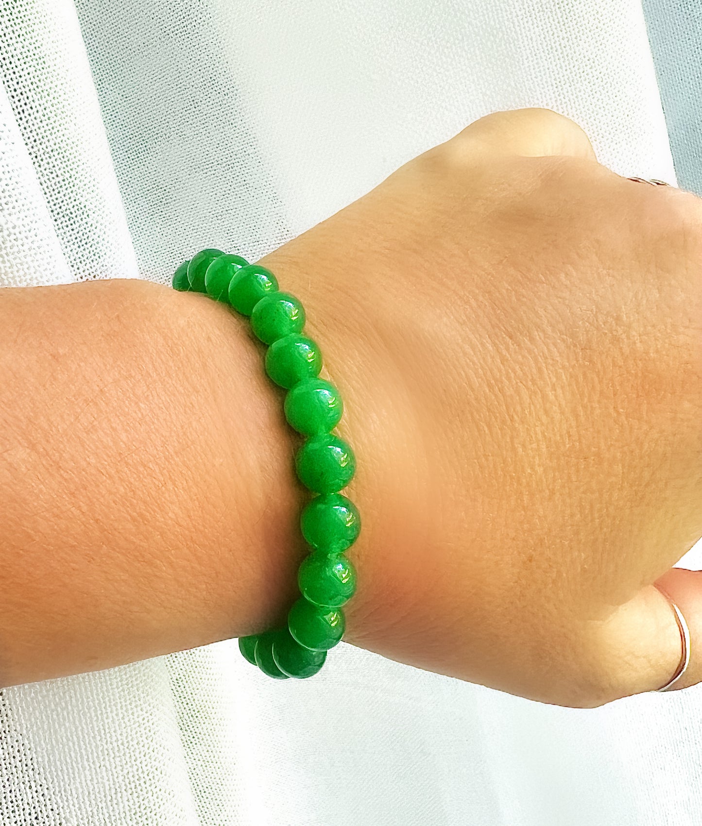 Green Jade Stretch Bracelet