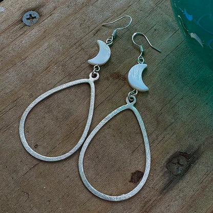 Pearlescent Tide Moon Earrings