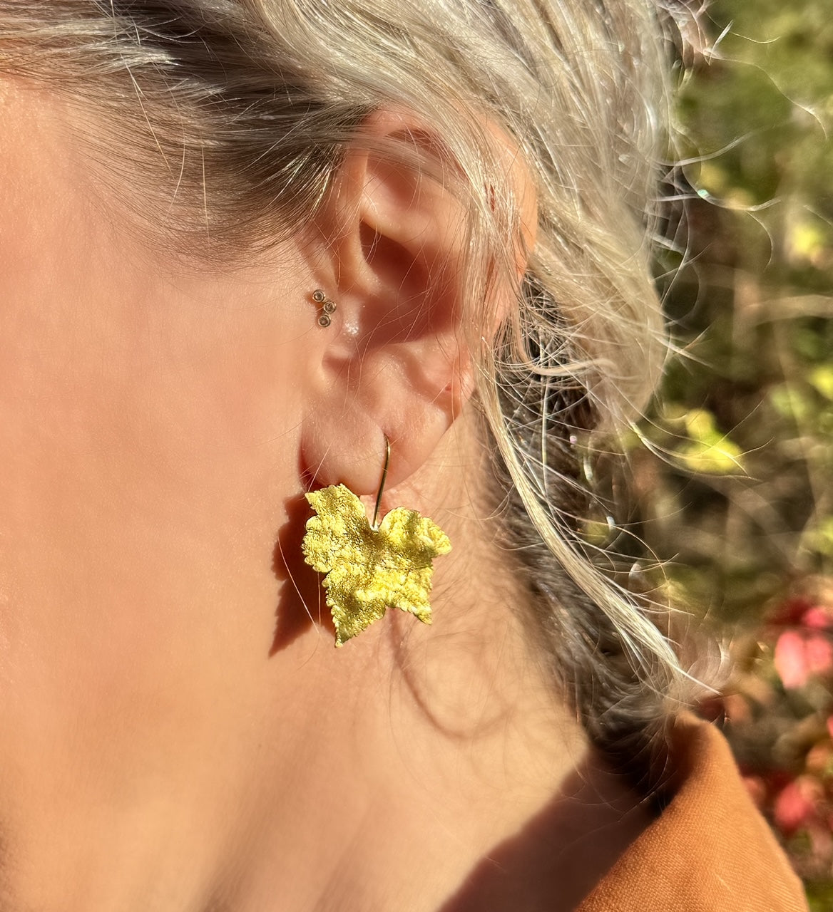 Golden Maple Leaf Earrings