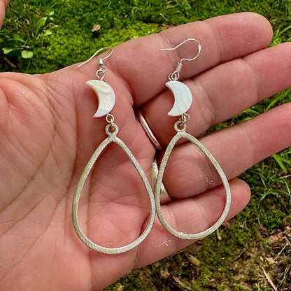 Pearlescent Tide Moon Earrings