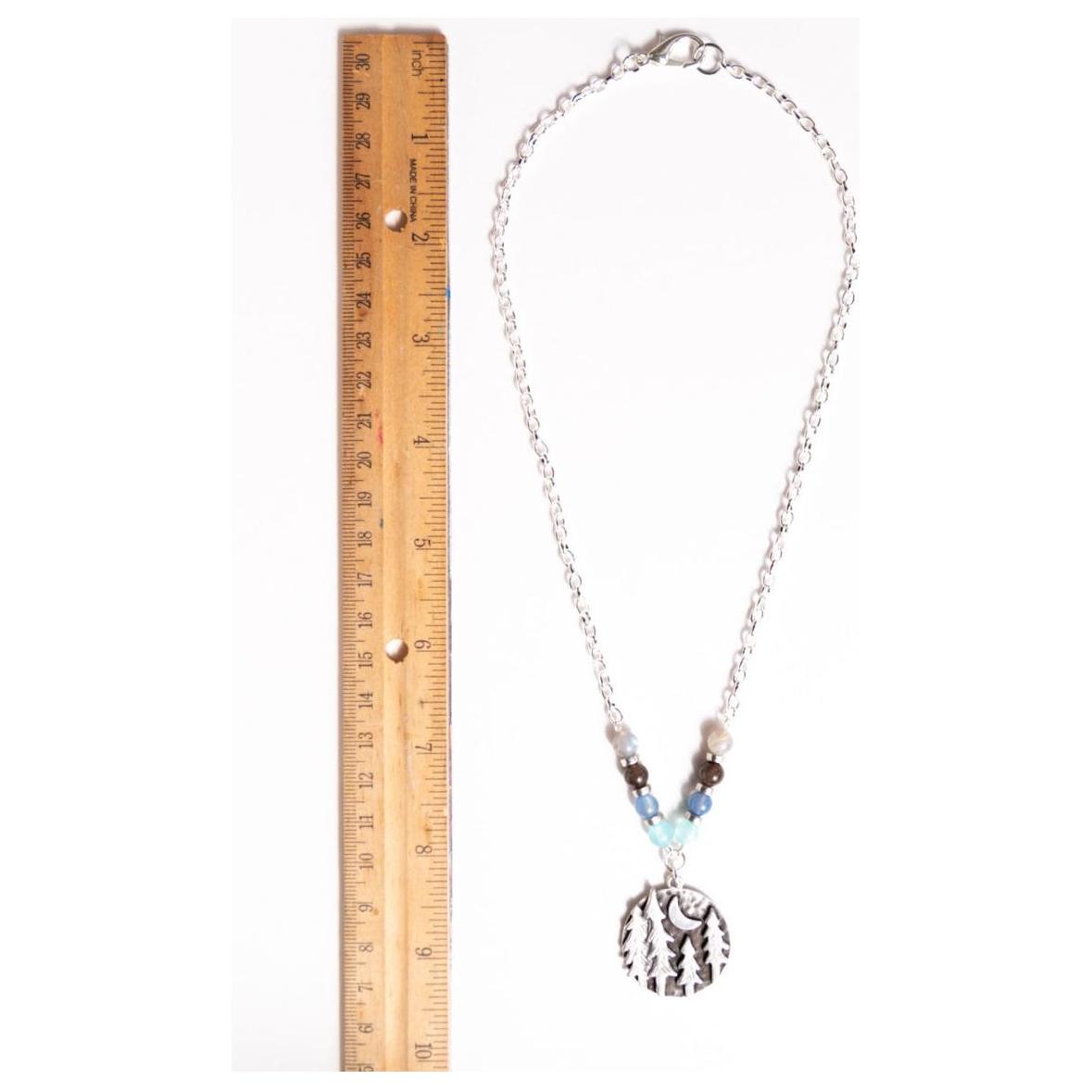 Moonlit Forest Necklace – Handcrafted Jewelry with Icy Blue Gemstones by Kinley Jewelry