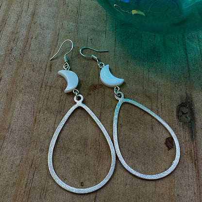Pearlescent Tide Moon Earrings