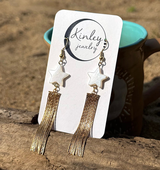 Shimmering Star Dangle Earrings