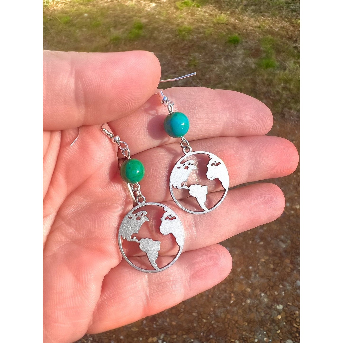 Mother Earth Earrings with Chrysacolla