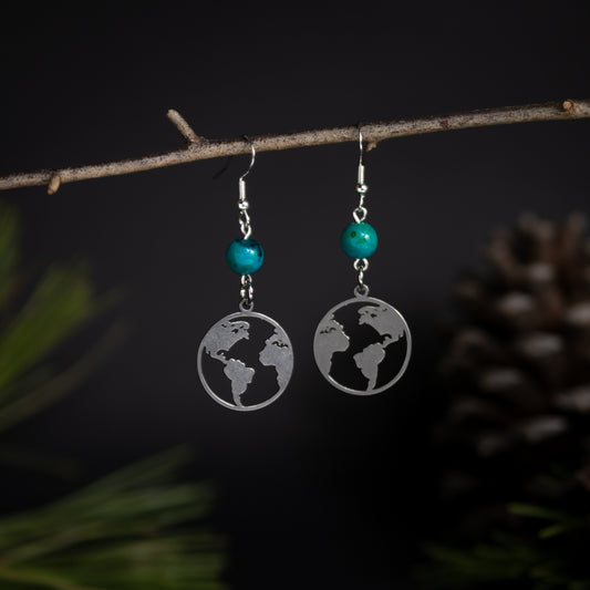 Mother Earth Earrings with Chrysacolla