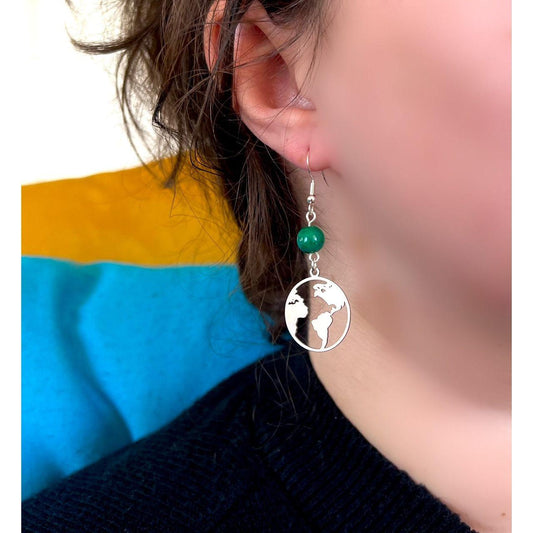 Mother Earth Earrings with Chrysacolla