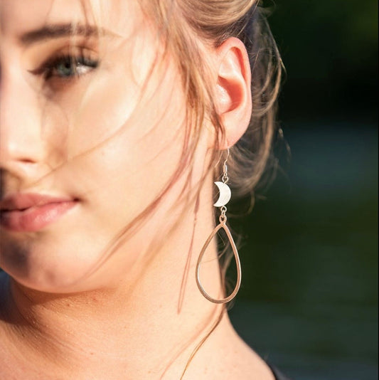 Pearlescent Tide Moon Earrings