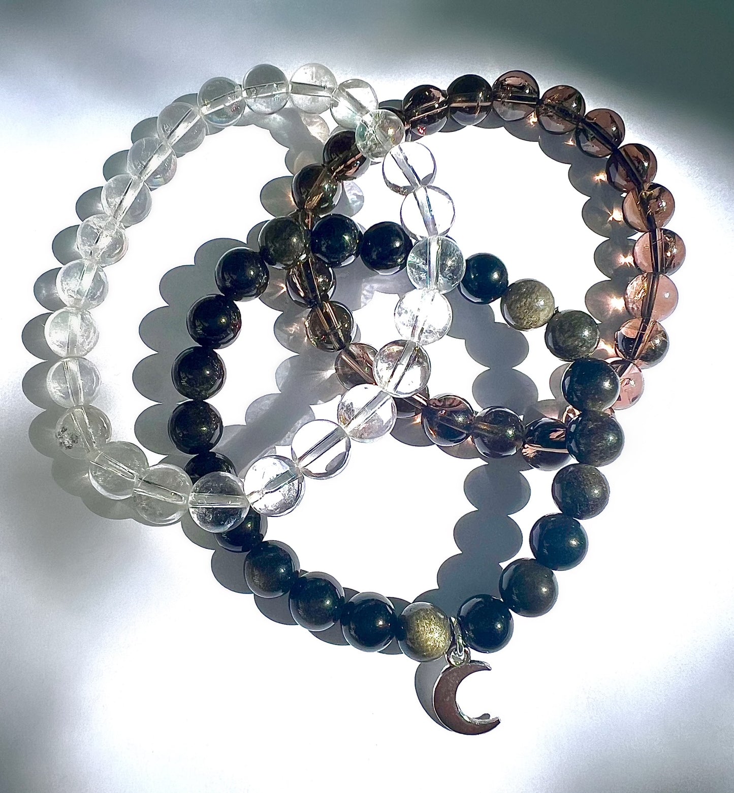 The Shadow Caster Set of 3 Gemstone Bracelets