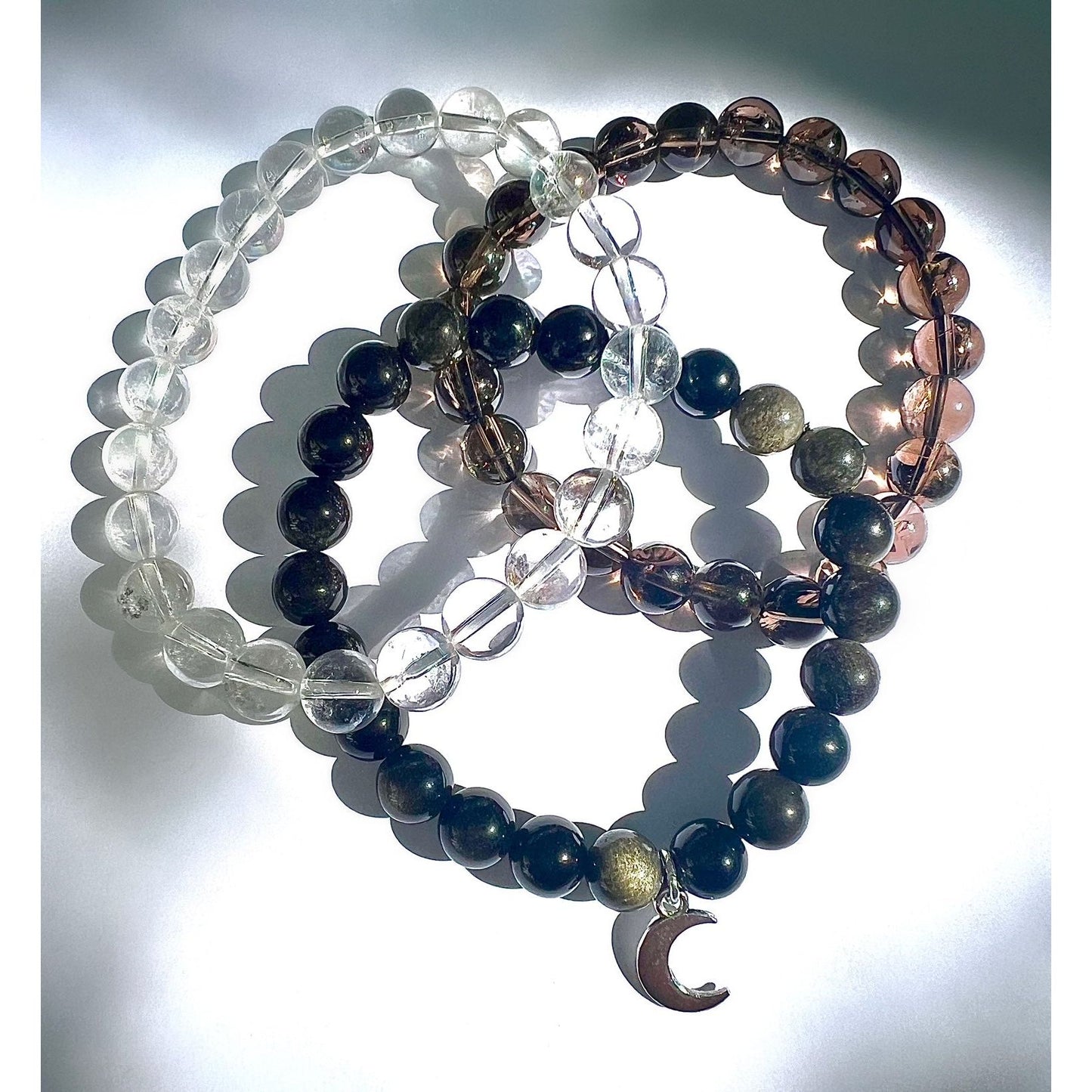 The Shadow Caster Set of 3 Gemstone Bracelets