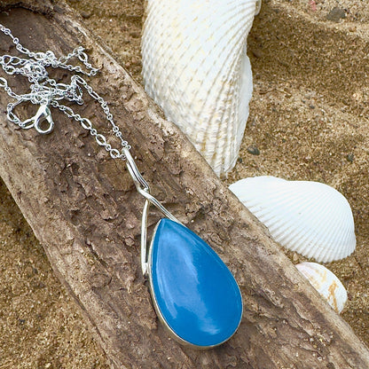 Ocean Drop Chalcedony Necklace
