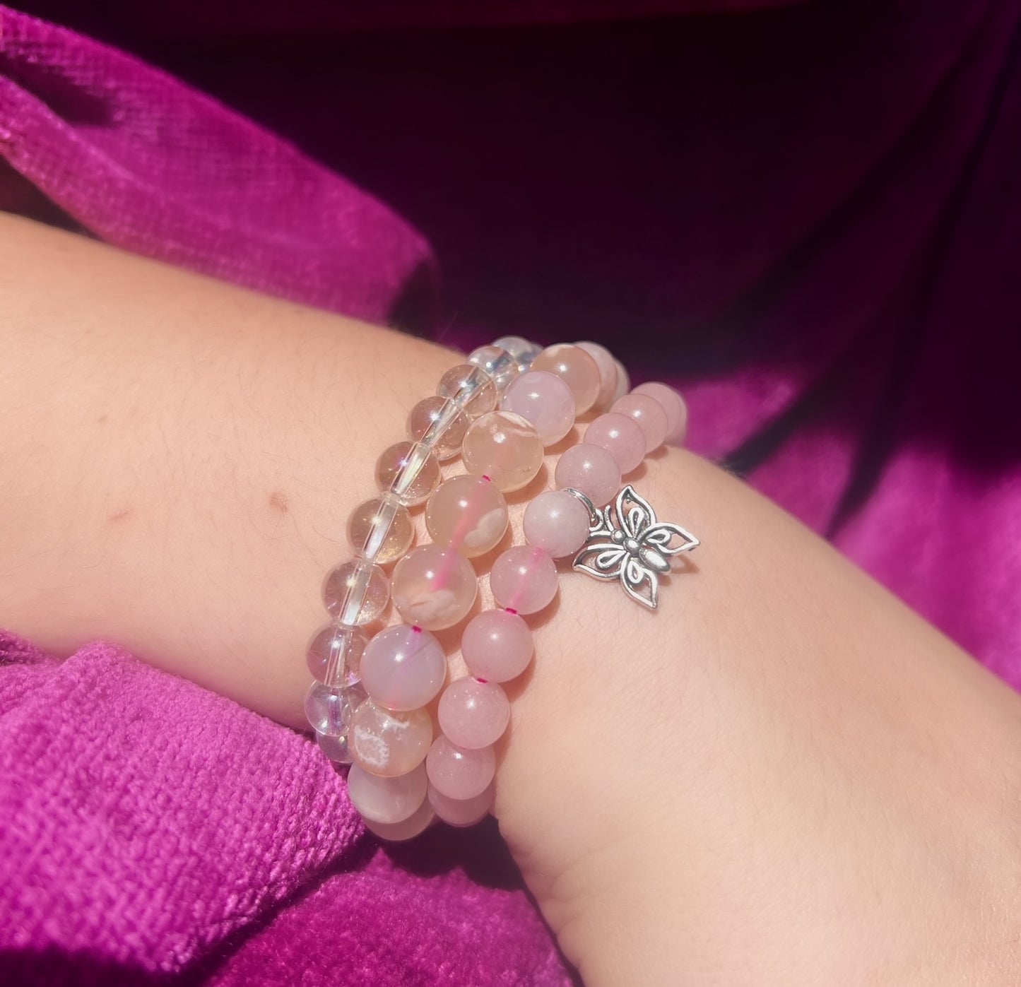 The Power of Love Set of 3 Gemstone Bracelets