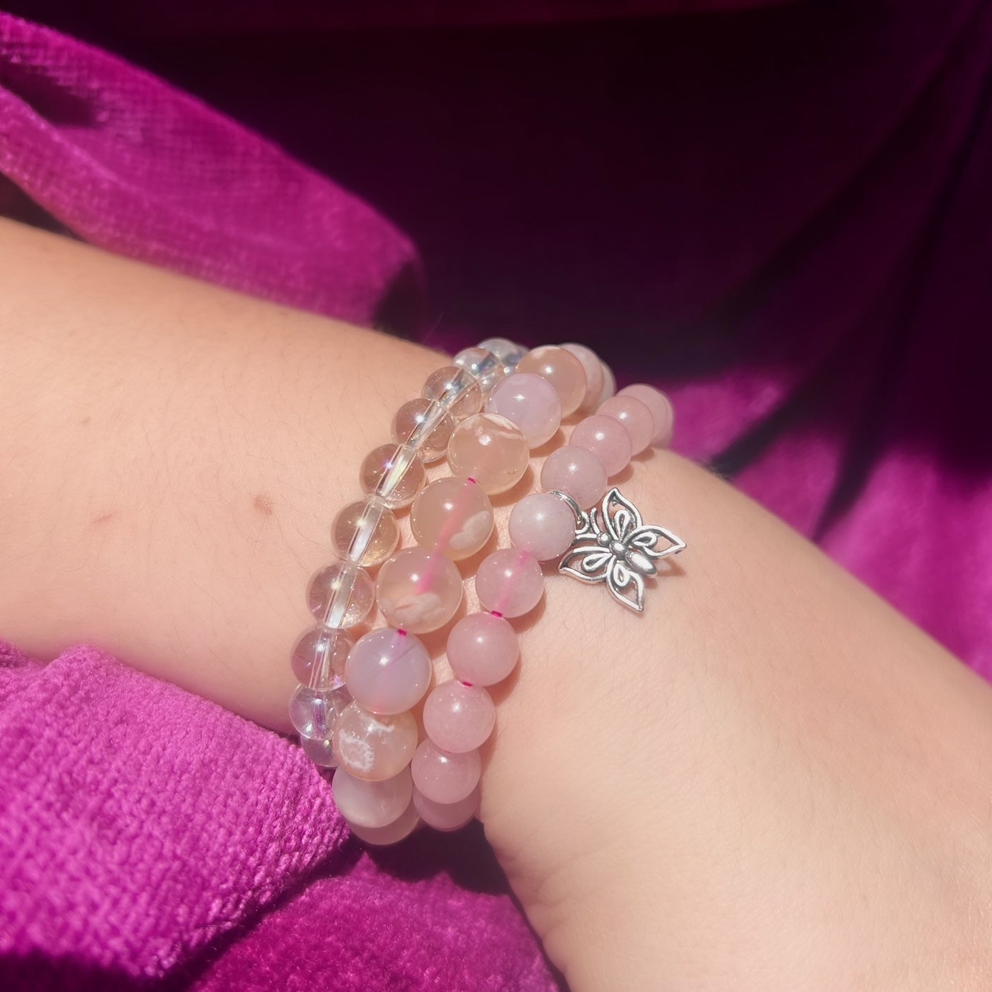 The Power of Love Set of 3 Gemstone Bracelets