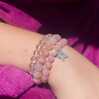 The Power of Love Set of 3 Gemstone Stretch Bracelets - 8mm Gemstones