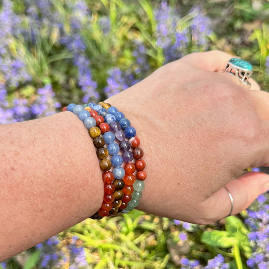Chakra Beaded Stretch Bracelet - 6mm Gemstone