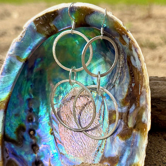 Sand Swept Triple Silver Rings
