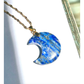 Crescent Moon Gemstone Pendant Necklace - Lapis Lazuli