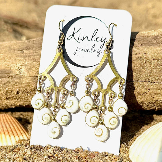 Sea Spiral Chandelier Earrings