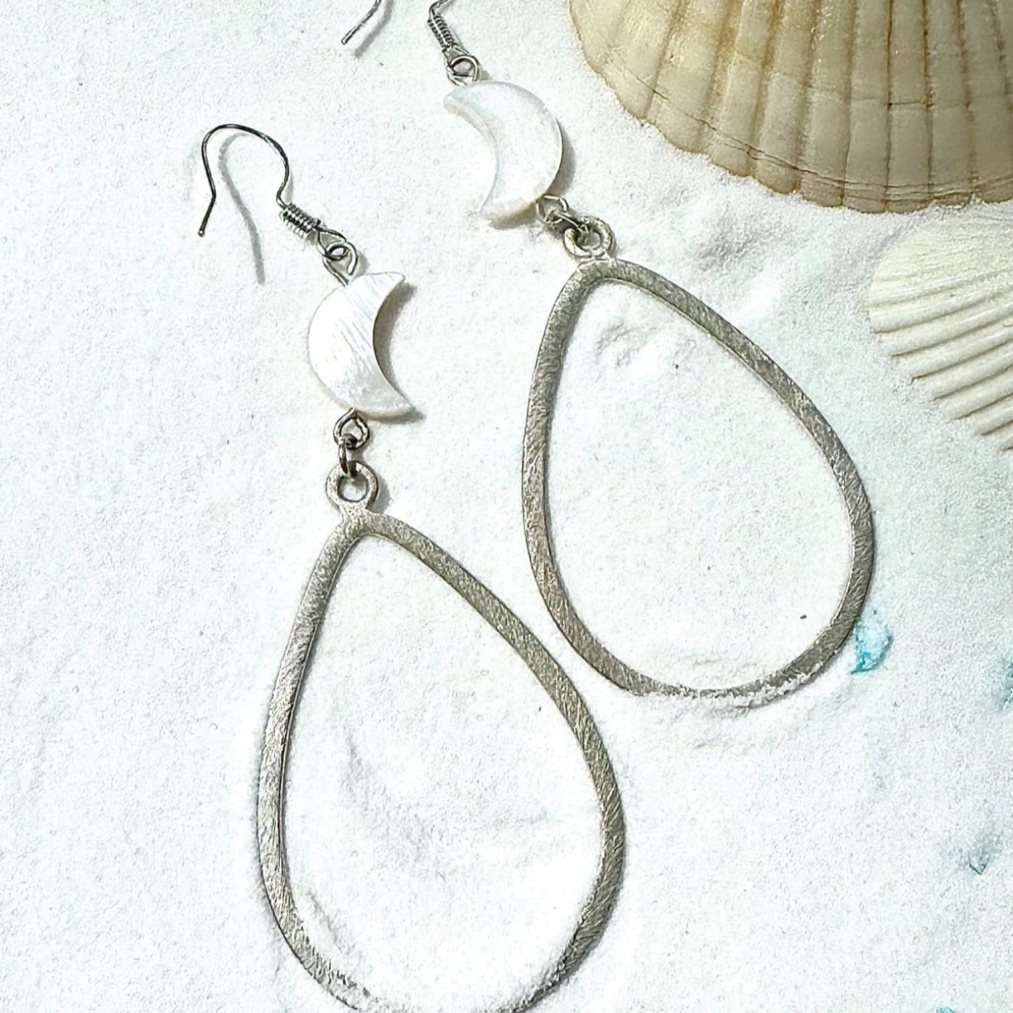 Pearlescent Tide Moon Earrings