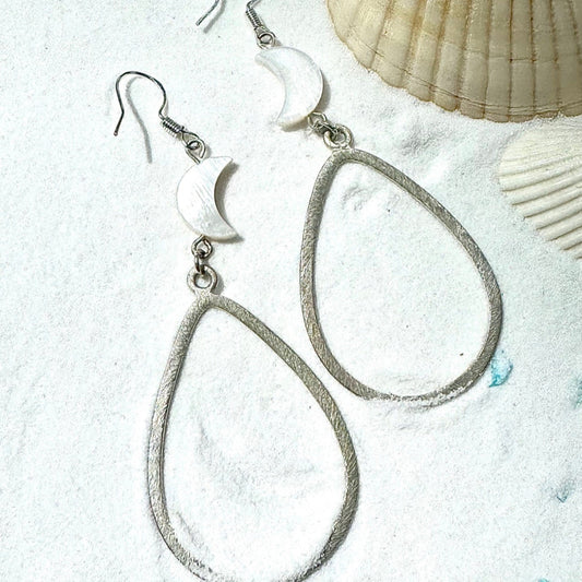 Pearlescent Tide Moon Earrings