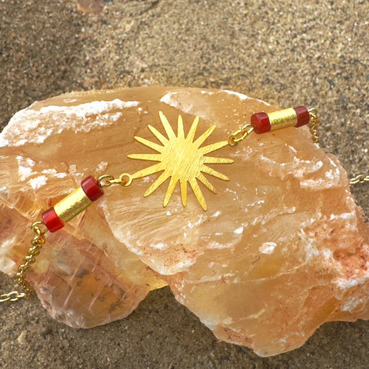 Fire Sun Carnelian Anklet