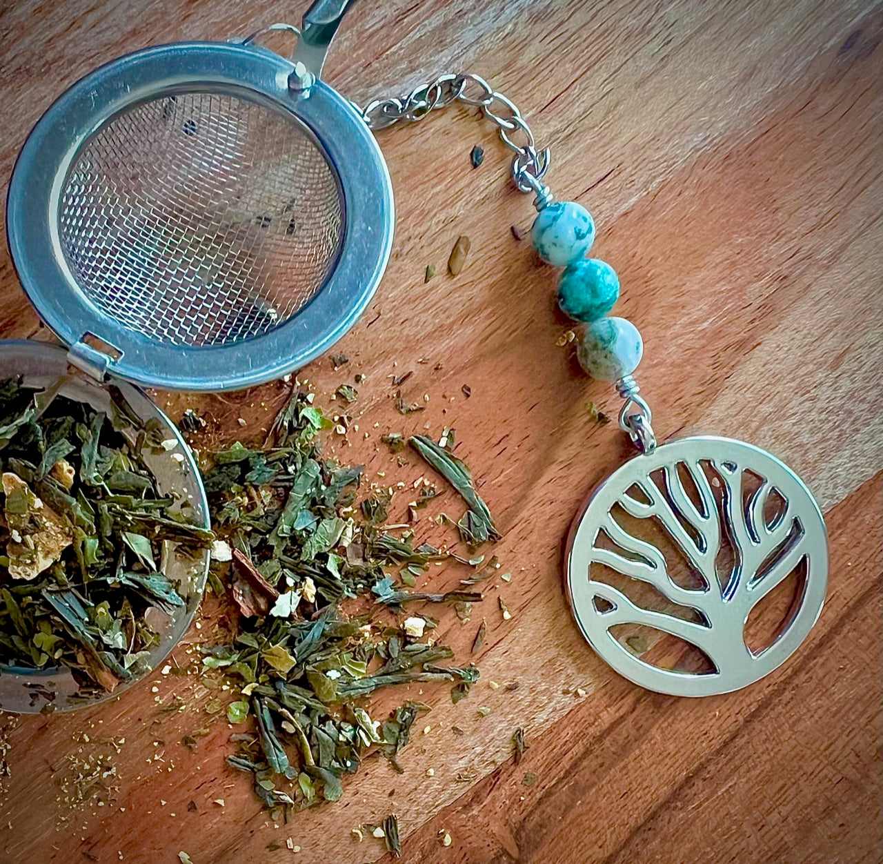 Tree of Life Charmed Tea Infuser with Tree Agate