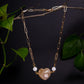 Flower Agate Big Heart Necklace