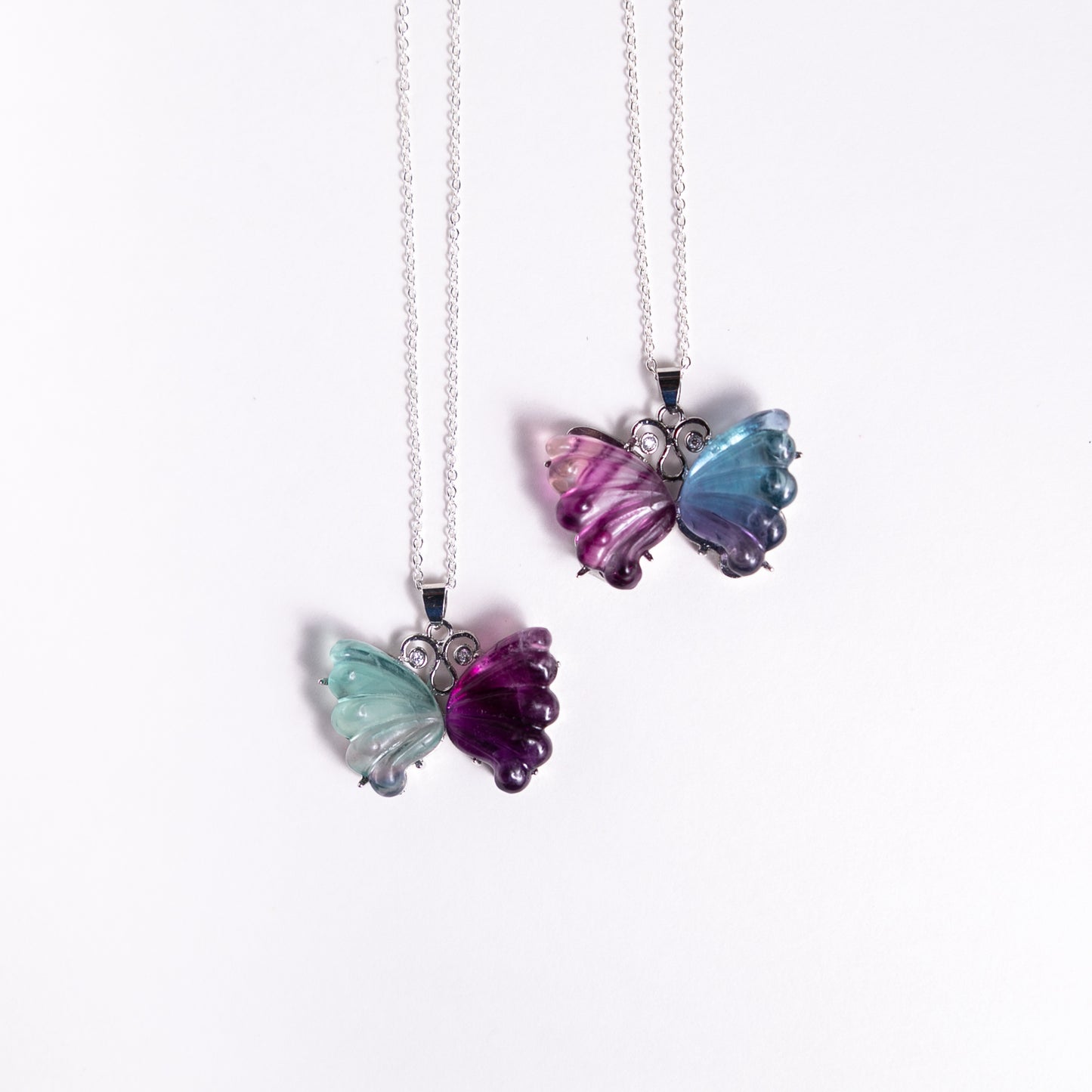 Fluorite Butterfly Necklace