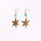 Hammered Brass Shooting Star Earrings