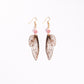 Gold Butterfly Wing Earrings with Strawberry Quartz