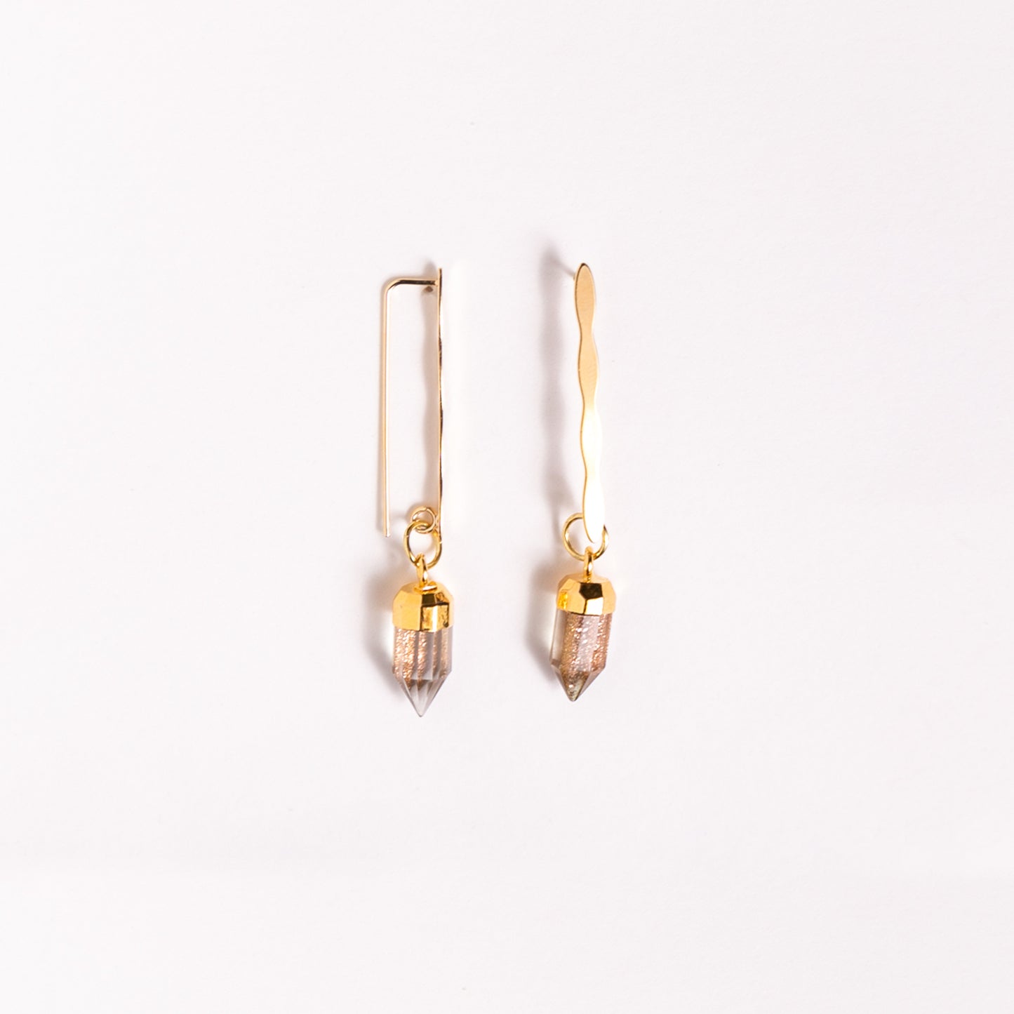 Copper Infused Quartz Point Earrings