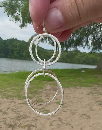 Sand Swept Triple Silver Rings