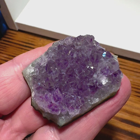 Crystal Formation Sparkling Amethyst Druzy Refrigerator Magnets by Kinley Jewelry.