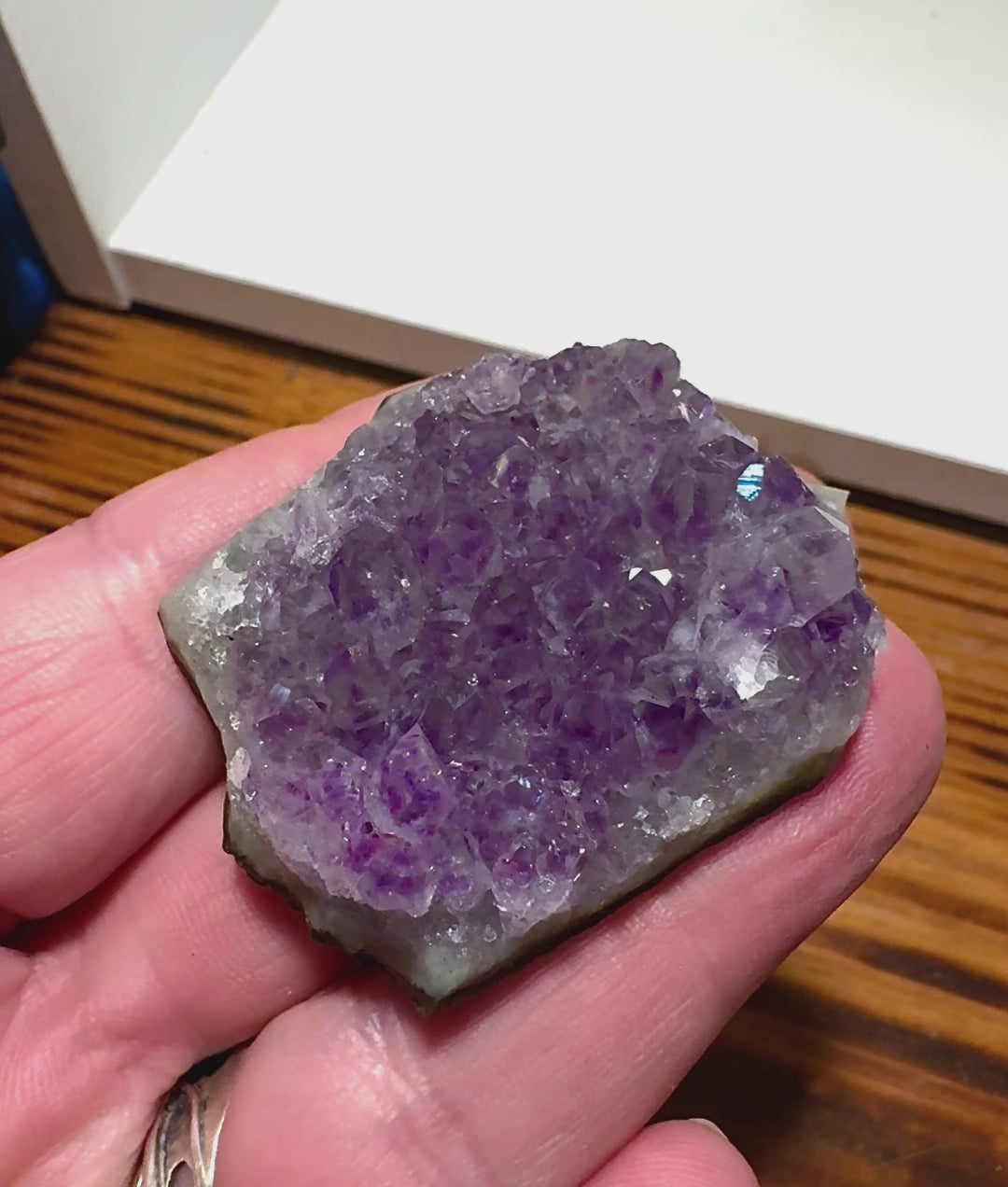 Crystal Formation Sparkling Amethyst Druzy Refrigerator Magnets by Kinley Jewelry.